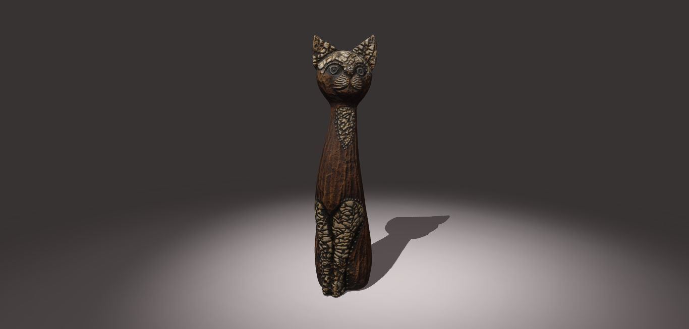 Wooden cat statue | ArtisGL 3D Publisher - Online, Real-Time and ...