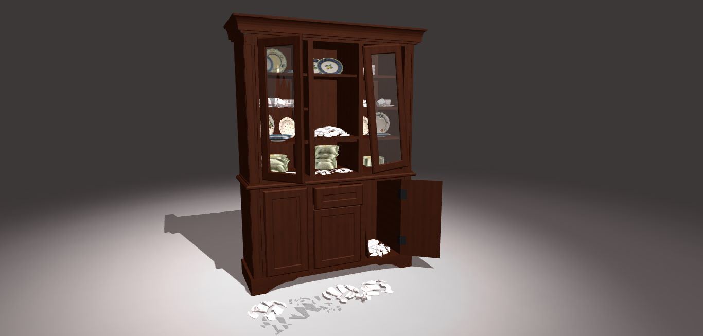 Broken Cupboard2 ArtisGL 3D Publisher Online, RealTime and