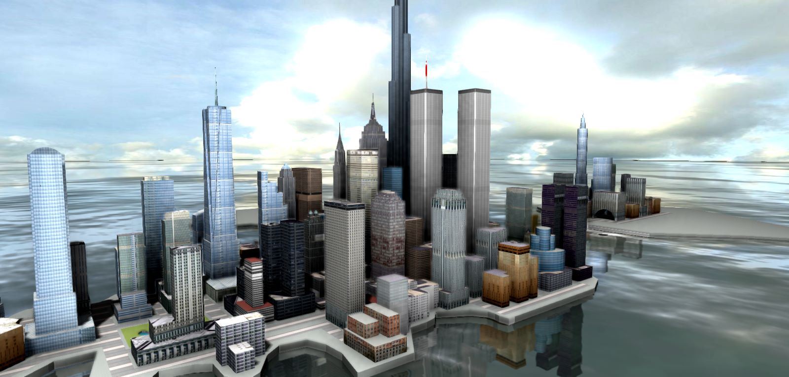 New York City Joined With Burj Khalifa | ArtisGL 3D Publisher - Online ...