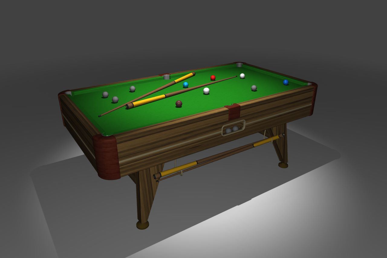 Billiard 3D Model ArtisGL 3D Publisher Online, RealTime and