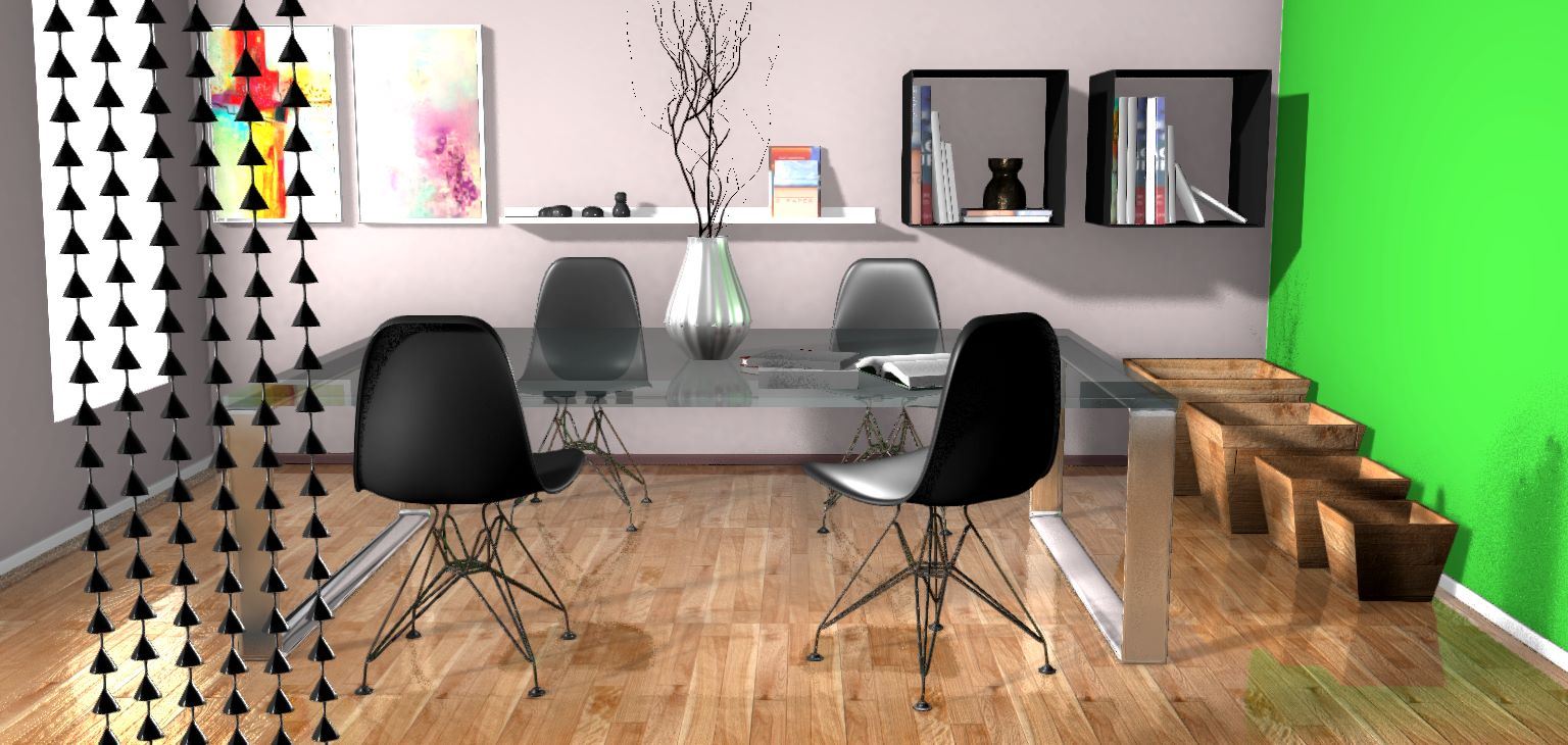 Blender experiments. Dining room ArtisGL 3D Publisher Online, Real